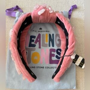 Lele Sadoughi Rose Quartz Healing Stone Knotted Headband